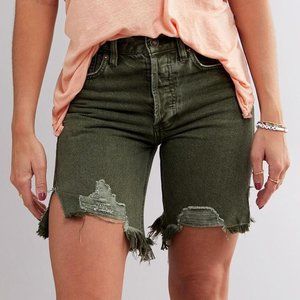 NEW Free People Distressed Mid Length Shorts